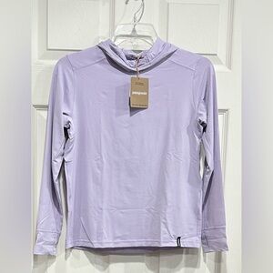 Patagonia Kids' Large Capilene Silkweight Hoodie Foxglove Purple NWT UPF 40